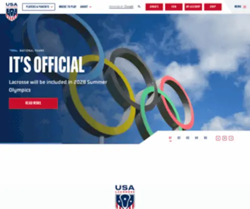 Usalacrosse.com(As the governing body of lacrosse in the u.s) Screenshot