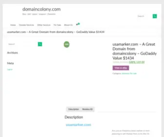 Usamarker.com(Domain Auction) Screenshot