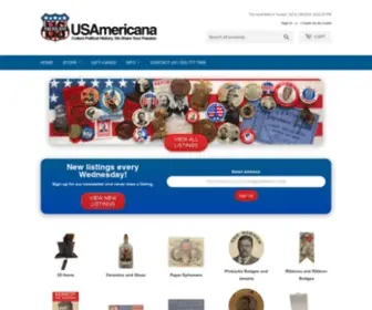 Usamericana.com(Political Memorabilia) Screenshot