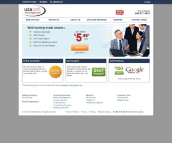 Usanethosting.com(Small business web hosting offering additional business services such as) Screenshot