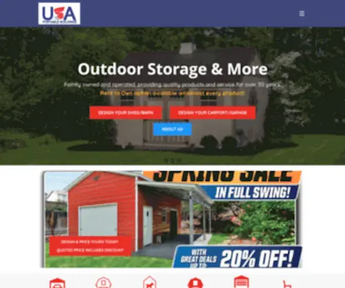 Usaportablebuildings.com(USA Portable Buildings and Carports) Screenshot