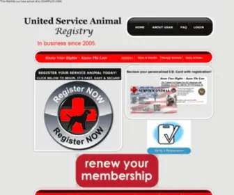 Usarplus.com(United Service Animal Registry) Screenshot