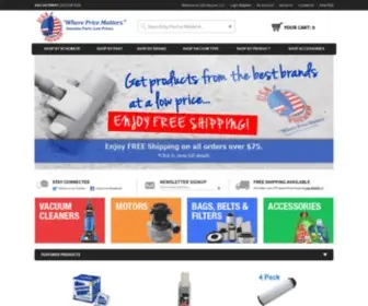Usavacuum.com(Largest Selection of Vacuum Replacement Parts & Accessories on the Web) Screenshot