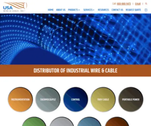 Usawire-Cable.com(Specialty Industrial Copper Wire & Cable Distributor) Screenshot