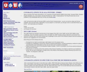 USBF.org(United States Bridge Federation web site) Screenshot