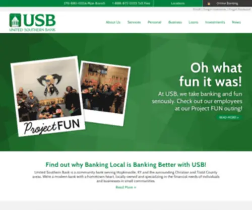 Usbky.com(United Southern Bank) Screenshot