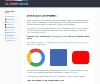 Usbrandcolors.com(Brand Colors & Popular Color Palettes) Screenshot