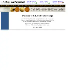 Usbullionexchange.com(Live bullion quotes from U.S) Screenshot