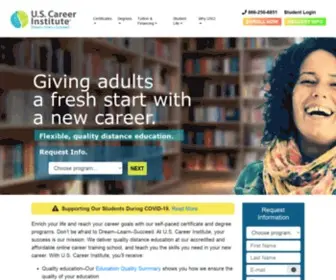 Uscareerinstitute.com(Online Career Training School. 100% Online) Screenshot