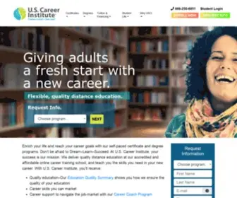Uscareerinstitute.edu(Online Career Training School. 100% Online) Screenshot