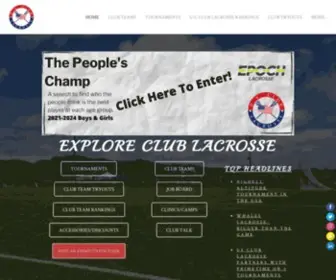 Usclublax.com(The Official Home of Club Lacrosse) Screenshot