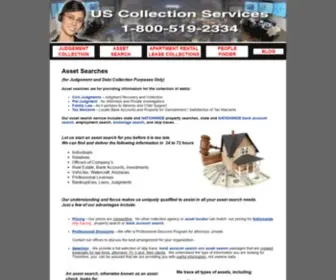 Uscollectionservices.com(Asset search bank accounts) Screenshot