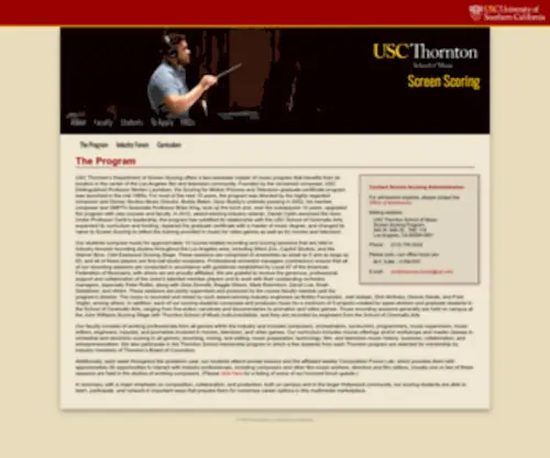 Uscscoring.com(USC Department of Screen Scoring) Screenshot