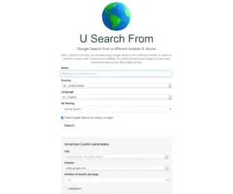 Usearchfrom.com(Custom location) Screenshot