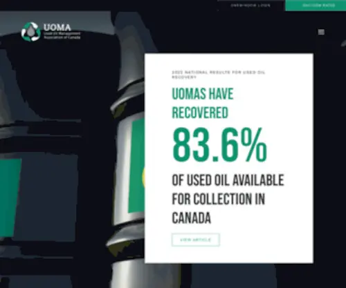 Usedoilrecycling.com(Used Oil Management Associations of Canada (UOMA)) Screenshot