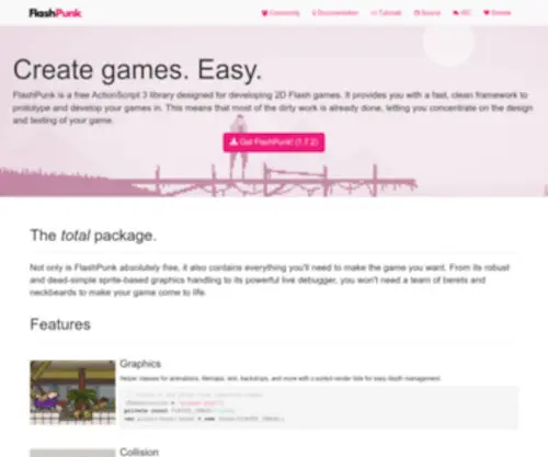 Useflashpunk.net(A game creation library for Actionscript 3) Screenshot