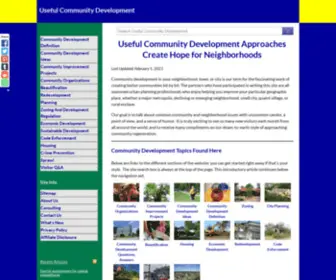 Useful-Community-Development.org(Community Development Help for Neighborhood Leaders and Residents) Screenshot