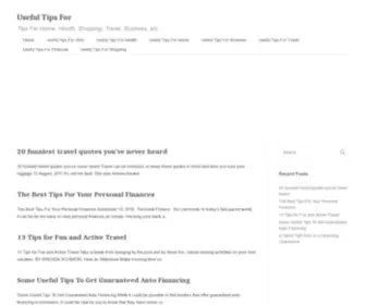 Usefultipsfor.com(Useful Tips For) Screenshot