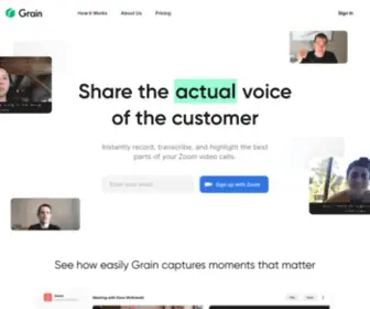 Usegrain.com(Capture & Share Insights from Customer Meetings) Screenshot