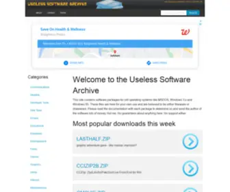Uselesssoftware.com(Useless Software Archive) Screenshot