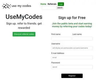 Usemycodes.co(My site) Screenshot