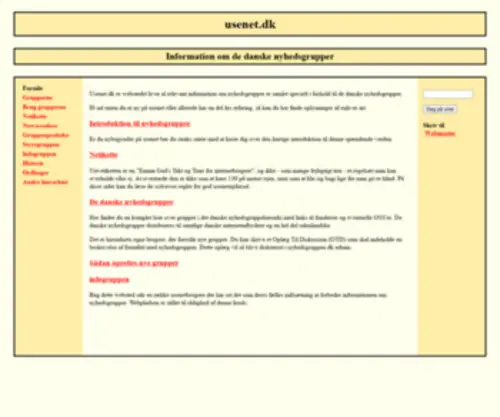 Usenet.dk(Information om de danske nyhedsgrupper) Screenshot