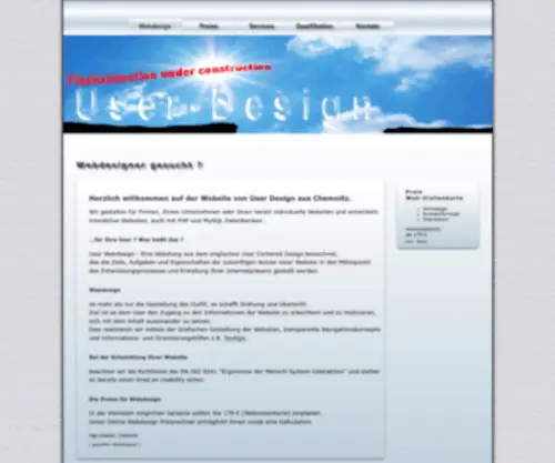 User-Webdesign.de(Geprüfter Webdesigner. User Webdesign) Screenshot