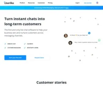 Userlike.com(Live chat software voor websites en messaging apps) Screenshot