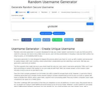 Usernamegenerator.me(Username generator) Screenshot