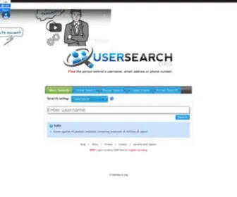 Usersearch.org(Username Search) Screenshot