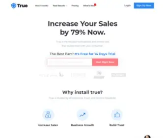 Usetrue.com(Pop Up Sales Notification Tool) Screenshot