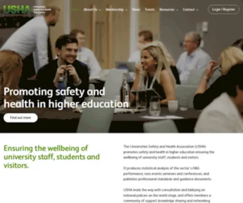 Usha.org.uk(University Health and Safety Association) Screenshot