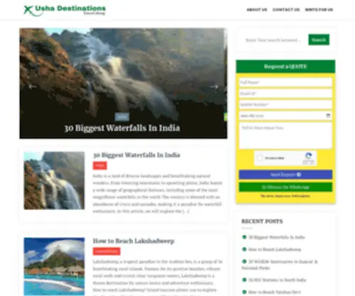 Ushadestinations.com(Usha Destinations) Screenshot