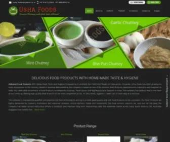 Ushafoods.in(Garlic Chutney Manufacturer exporter Supplier in Mumbai) Screenshot