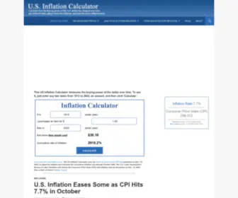 Usinflationcalculator.com(Inflation Calculator) Screenshot