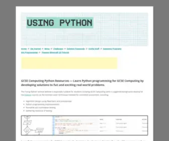 Usingpython.com(GCSE Computing Python Resources) Screenshot