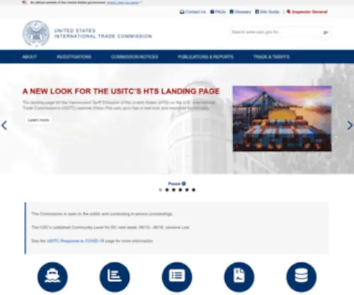 Usitc.gov(The United States International Trade Commission) Screenshot