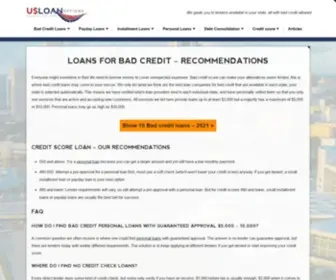 Usloanoptions.com(Best 10 Guaranteed Loans for Bad Credit $2) Screenshot