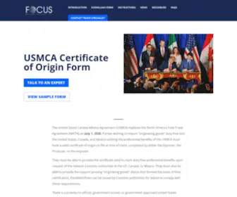 Usmcacertificate.com(USMCA Certificate of Origin) Screenshot