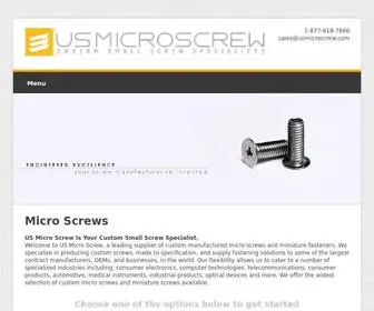 Usmicroscrew.com(Custom Micro Screws & Miniature Screws) Screenshot