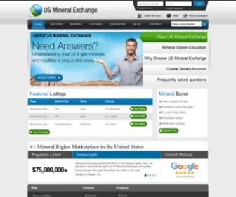 Usmineralexchange.com(Sell Mineral Rights at US Mineral Exchange) Screenshot