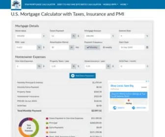 Usmortgagecalculator.org(Mortgage Calculator with Taxes) Screenshot