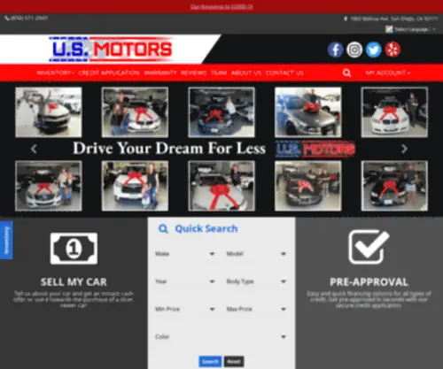 Usmotors1.com(US Motors) Screenshot