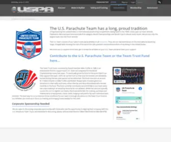 Usparachuteteam.org(United States Parachute Association) Screenshot