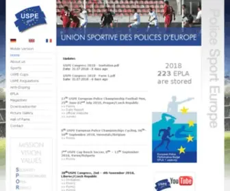Uspe.org(USPE European Police Sports Union) Screenshot