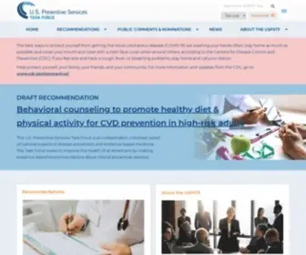 Uspreventiveservicestaskforce.org(United States Preventive Services Taskforce) Screenshot