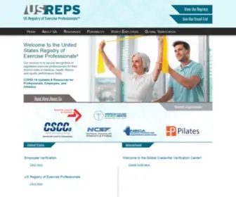 Usreps.org(The United States Registry of Exercise Professionals) Screenshot