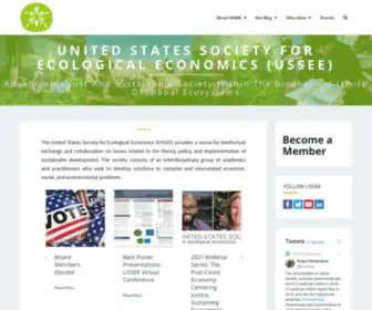 Ussee.org(Advancing a just and sustainable society within the biophysical limits of global ecosystems) Screenshot