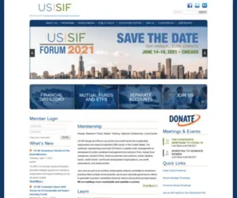 Ussif.org(The Forum for Sustainable and Responsible Investment) Screenshot