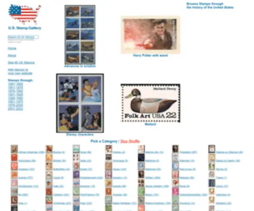 Usstampgallery.com(US Stamp Gallery) Screenshot
